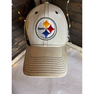 Reebok NFL Pittsburgh Steelers White Hat Cap Sz S/M Fitted Hat